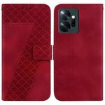 For Infinix Zero 20/X6821 7-shaped Embossed Leather Phone Case(Red)