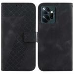 For Infinix Zero 20/X6821 7-shaped Embossed Leather Phone Case(Black)