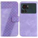 For Infinix Note 12 VIP 7-shaped Embossed Leather Phone Case(Purple)