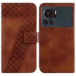 For Infinix Note 12 VIP 7-shaped Embossed Leather Phone Case(Brown)