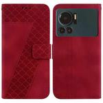 For Infinix Note 12 VIP 7-shaped Embossed Leather Phone Case(Red)