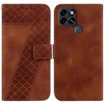 For Infinix Smart 6 7-shaped Embossed Leather Phone Case(Brown)