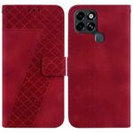 For Infinix Smart 6 7-shaped Embossed Leather Phone Case(Red)