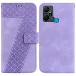 For Infinix Smart 6 Plus 7-shaped Embossed Leather Phone Case(Purple)