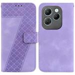 For Infinix Hot 40 / Hot 40 Pro 7-shaped Embossed Leather Phone Case(Purple)