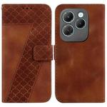 For Infinix Hot 40 / Hot 40 Pro Seven-shaped Embossed Leather Phone Case(Brown)