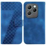 For Infinix Hot 40 / Hot 40 Pro 7-shaped Embossed Leather Phone Case(Blue)