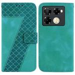 For Infinix Note 40 Pro 4G / 5G Seven-shaped Embossed Leather Phone Case(Green)