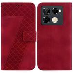 For Infinix Note 40 Pro 4G / 5G Seven-shaped Embossed Leather Phone Case(Red)