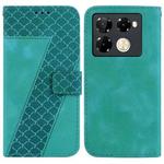 For Infinix Note 40 Pro+ 5G Seven-shaped Embossed Leather Phone Case(Green)