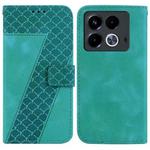 For Infinix Note 40 4G Seven-shaped Embossed Leather Phone Case(Green)