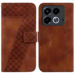 For Infinix Note 40 4G Seven-shaped Embossed Leather Phone Case(Brown)