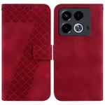 For Infinix Note 40 4G Seven-shaped Embossed Leather Phone Case(Red)