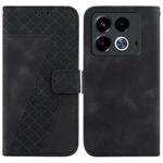 For Infinix Note 40 4G Seven-shaped Embossed Leather Phone Case(Black)