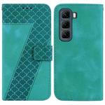 For Infinix Hot 50 4G Seven-shaped Embossed Leather Phone Case(Green)