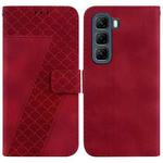 For Infinix Hot 50 4G Seven-shaped Embossed Leather Phone Case(Red)