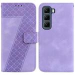 For Infinix Hot 50 5G Seven-shaped Embossed Leather Phone Case(Purple)