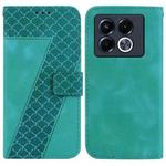 For Infinix Note 40 5G Seven-shaped Embossed Leather Phone Case(Green)