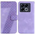 For Infinix Note 40 5G Seven-shaped Embossed Leather Phone Case(Purple)