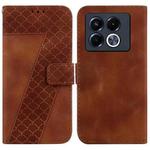 For Infinix Note 40 5G Seven-shaped Embossed Leather Phone Case(Brown)