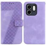 For Infinix Hot 50i / Smart 9 Seven-shaped Embossed Leather Phone Case(Purple)