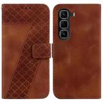 For Infinix Hot 50 Pro 4G Seven-shaped Embossed Leather Phone Case(Brown)