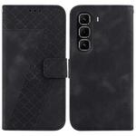 For Infinix Hot 50 Pro 4G Seven-shaped Embossed Leather Phone Case(Black)