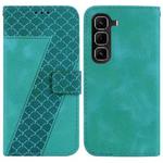 For Infinix Hot 50 Pro+ 4G Seven-shaped Embossed Leather Phone Case(Green)