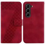 For Infinix Hot 50 Pro+ 4G Seven-shaped Embossed Leather Phone Case(Red)