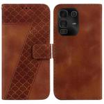 For Infinix Note 50 Pro+ Seven-shaped Embossed Leather Phone Case(Brown)