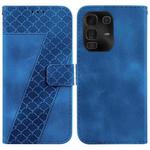 For Infinix Note 50 Pro+ Seven-shaped Embossed Leather Phone Case(Blue)