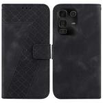For Infinix Note 50 Pro+ Seven-shaped Embossed Leather Phone Case(Black)