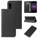 For Sony Xperia 1 IV Magnetic Closure Leather Phone Case(Black)