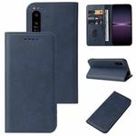 For Sony Xperia 1 IV Magnetic Closure Leather Phone Case(Blue)