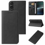 For Sony Xperia 1 V Magnetic Closure Leather Phone Case(Black)
