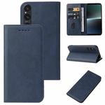 For Sony Xperia 1 V Magnetic Closure Leather Phone Case(Blue)