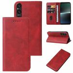 For Sony Xperia 1 V Magnetic Closure Leather Phone Case(Red)