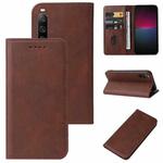 For Sony Xperia 10 IV Magnetic Closure Leather Phone Case(Brown)