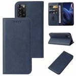 For ZTE Blade A72 4G / V40 Vita Magnetic Closure Leather Phone Case(Blue)