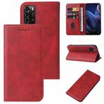 For ZTE Blade A72 4G / V40 Vita Magnetic Closure Leather Phone Case(Red)