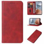 For ZTE Blade A34 Magnetic Closure Leather Phone Case(Red)