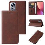 For Xiaomi 12 Pro Magnetic Closure Leather Phone Case(Brown)