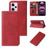 For Xiaomi Redmi Note 12 Pro 5G Global Magnetic Closure Leather Phone Case(Red)