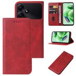 For Xiaomi Poco M6 Pro 5G Magnetic Closure Leather Phone Case(Red)