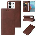 For Xiaomi Redmi Note 13 Pro 5G Magnetic Closure Leather Phone Case(Brown)