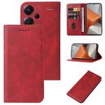 For Xiaomi Redmi Note 13 Pro+ Magnetic Closure Leather Phone Case(Red)