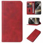 For Xiaomi Redmi Turbo 3 Magnetic Closure Leather Phone Case(Red)