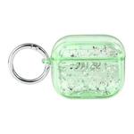 For AirPods 3 Silver Foil Epoxy Bluetooth Earphone Protective Case(Green)