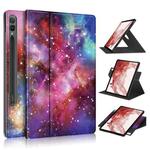 For Samsung Galaxy Tab S9 360 Rotation Stand Painted Smart Leather Tablet Case(Milky Way)