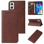 For Infinix Hot 20 5G Magnetic Closure Leather Phone Case(Brown)